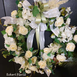 Eckert Florist 30" Artificial White Wreath