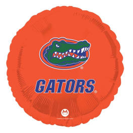 Orange Florida Gators foil balloon with team logo and text