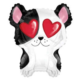 Panda-shaped foil balloon with heart eyes