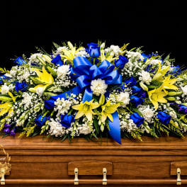 Blue roses and lily Casket (FC9)