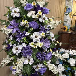 Mixed Purple and White Silk Spray