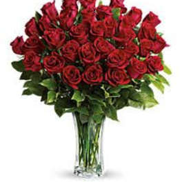 36 Roses Vased