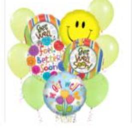 Get Well Mylar Balloon Bunch- Assorted