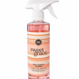 Pink multi-surface cleaner in a spray bottle