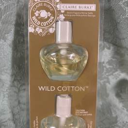 Pack of Claire Burke Wild Cotton fragrance refills in clear plastic packaging