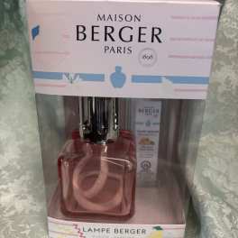 Maison Berger Paris fragrance lamp set in pink packaging