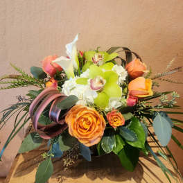 Orchid and Flax design