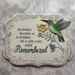 "Flowers Bloom" Hummingbird Garden Stone