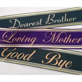 Three decorative ribbons with sentimental phrases