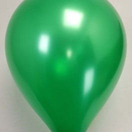 Single green balloon on a plain background
