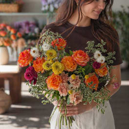 Sunset Garden Rose Bouquet