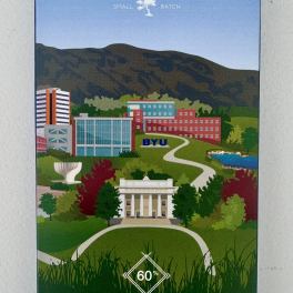 Box of Taste artisan chocolate with BYU campus artwork