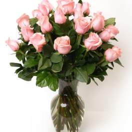 Two Dozen Soft Pink Roses