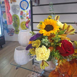 White Pumpkin Mug Bouquet