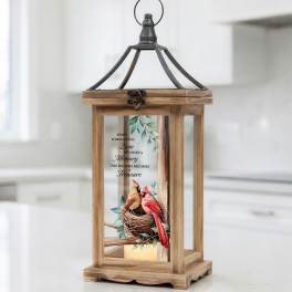 Memorial Lantern "Love becomes a Memory" Cardinal Nest