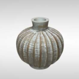 Small Round Fluted Vase Table Decor Ribbed Vase