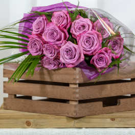 Lavender Rose Wrapped Bouquet