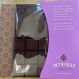 Intrigue Chocolate Co. Lavender, Coffee & Long Pepper Chocolate Bar