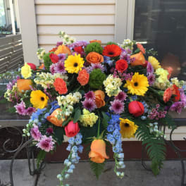 Colorful Memories Casket Spray