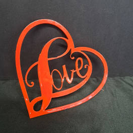 Metal Heart wall hanger Fancy Love