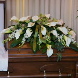 Lily and Orchid Custom Casket Cover