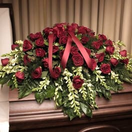 Roses and Snapdragon Casket Cover