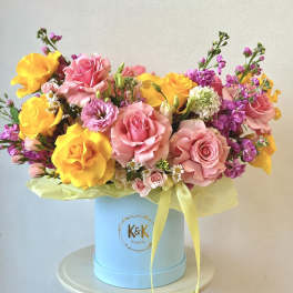French Hatbox Yellow and Pink