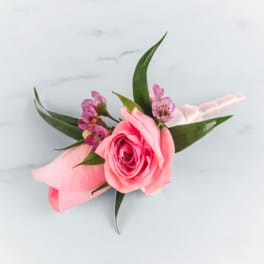 Pink Rose Boutonnière by BloomNation™ 