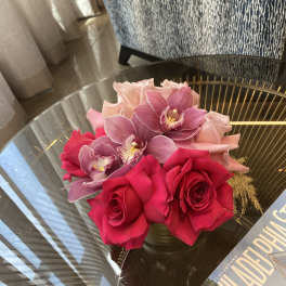 Thinking of you: roses and orchids
