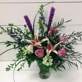 Roses. Lilies, Liatris and more