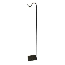 Black metal garden hook with a square base