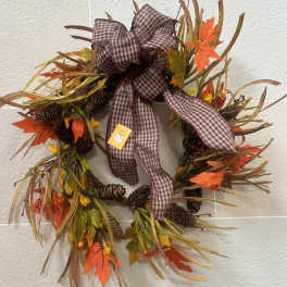 Pinecone Gingham Wreath