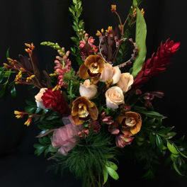 Exotic Rose mix Valentine with Orchids