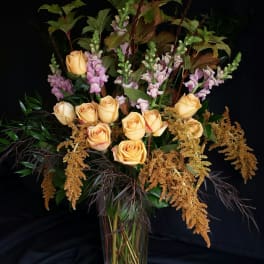 Dozen Long Stem Roses and Season's Best Flowers