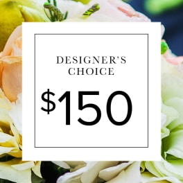 Designer’s choice $150 card over pastel flowers