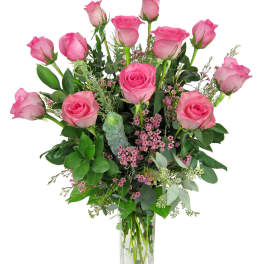 Dozen Pink Roses