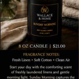 Wallace and Home: Luxury Candle Collection-️ "SUNDAY MORNING"