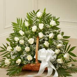 Sincerest Sympathies Fireside Basket - White