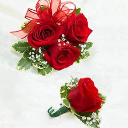 Red Rose Corsage & Boutonniere