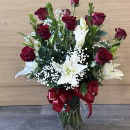 Rose and Lily arrangement