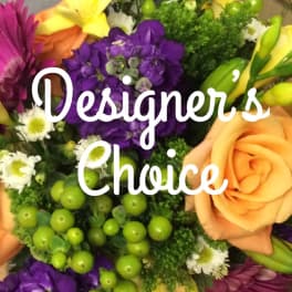 Colorful bouquet with orange roses, purple blooms, and white daisies