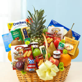 Deluxe Fruit and Gourmet Basket for Sympathy