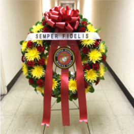 U.S. MARINE CORPS WREATH WITH PLACARD AND BANNER [TT-ANC75]