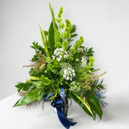 Green Fields Footed Urn