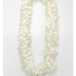 Double orchid lei White
