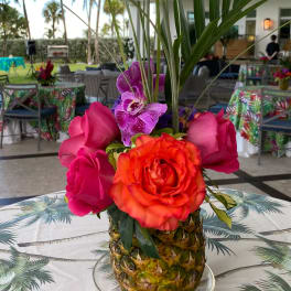 Pineapple arrangement for Sea Ranch Beach Club
