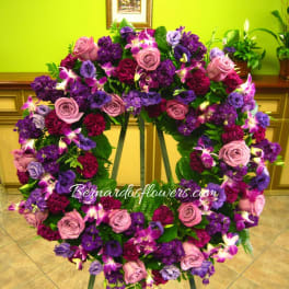 BFS-W17 Sympathy Wreath Purple Shades