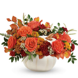 white ceramic pumpkin,