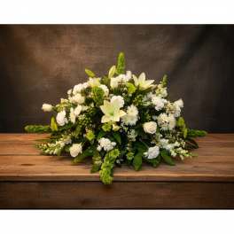 CC10 Casket Cover All Whites - Huntsville sympathy delivery
