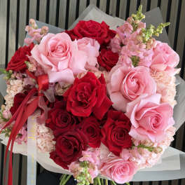Romantic Red & Blush Bouquet